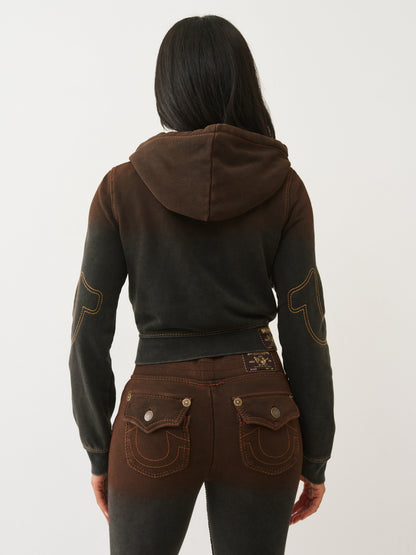 WASHED BIG T SHRUNKEN HOODIE