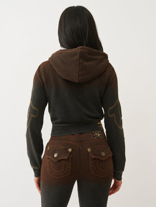 WASHED BIG T SHRUNKEN HOODIE