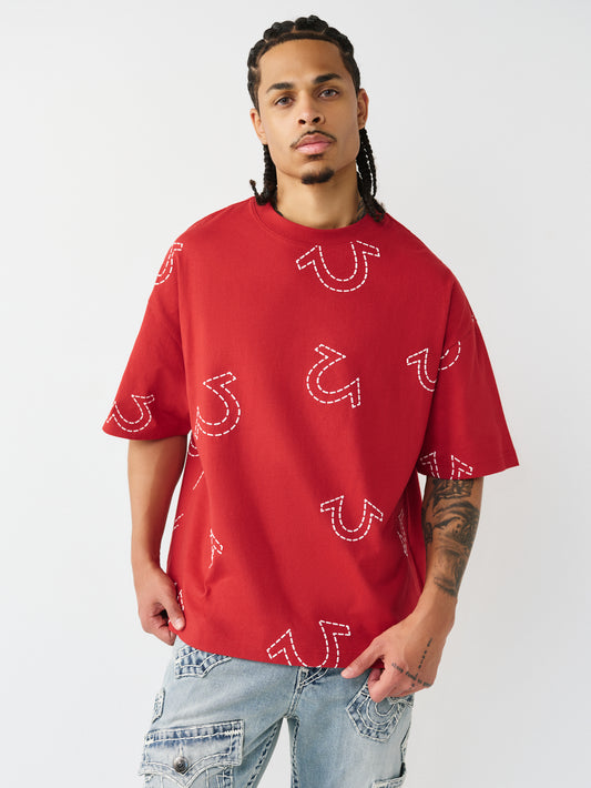 SS HS PRINT OVERSIZED TEE