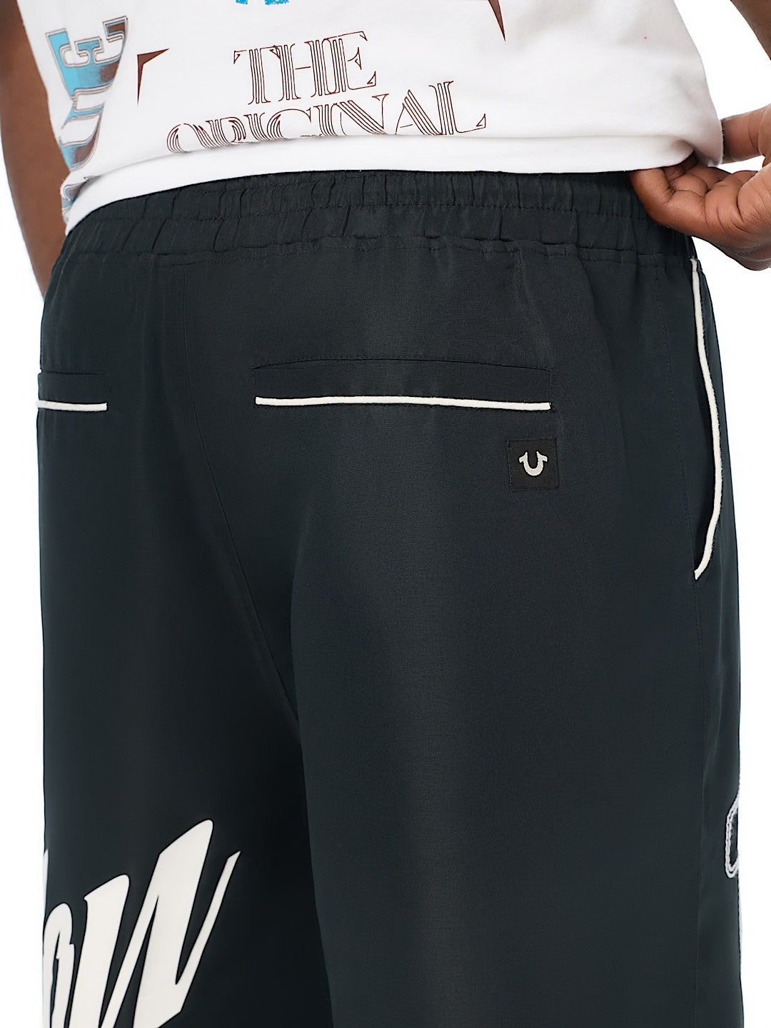 HS LOGO BAGGY NYLON PANTS