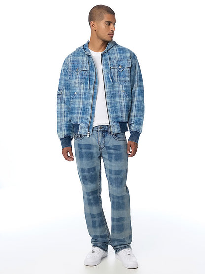 RICKY BIGT FLAP PLAID INDIGO