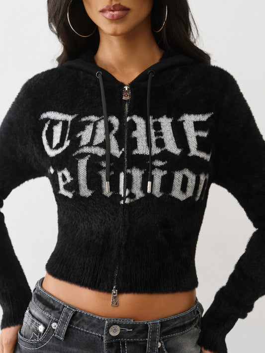 COZY JACQUARDED ZIP HOODIE