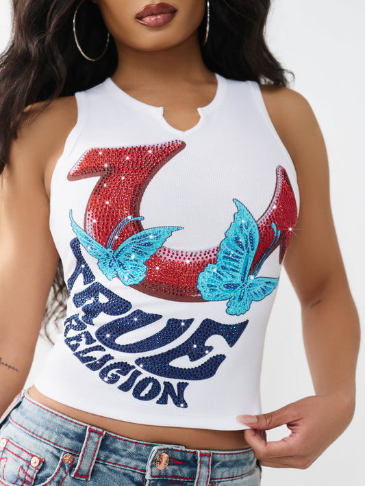 CR BRANDED V NOTCH RACER TANK