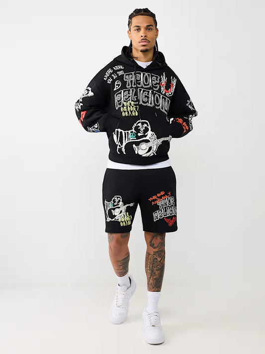 SKETCHED LOGO BOXY HOODIE