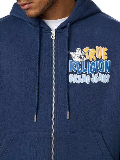 BUDDHA LOGO ZIP BOXY ZIP HOOD
