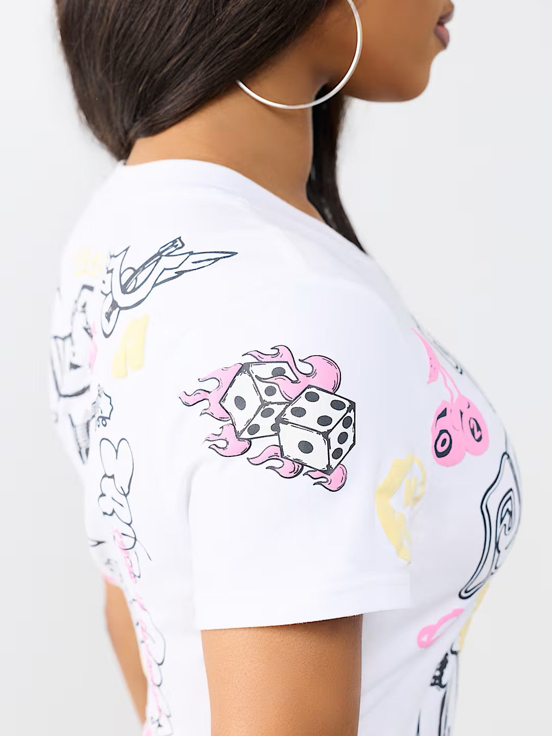 SKETCHED AOP LOGO BABY TEE