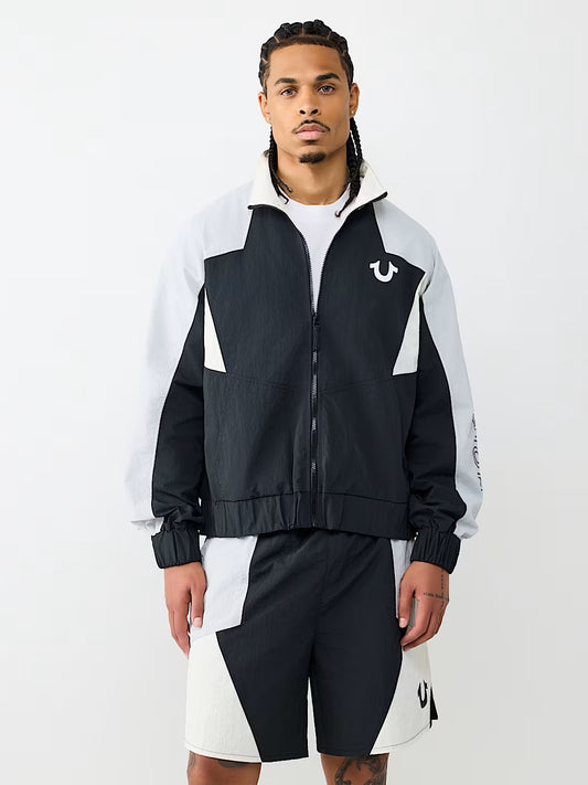 COLOR BLOCK NYLON TRACK JACKET