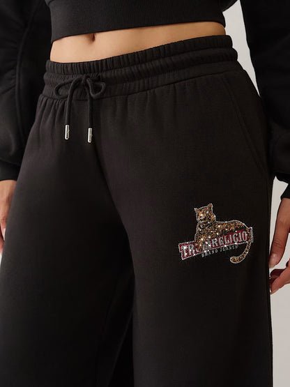 CRYSTALS LEOPARD BAGGIE JOGGER