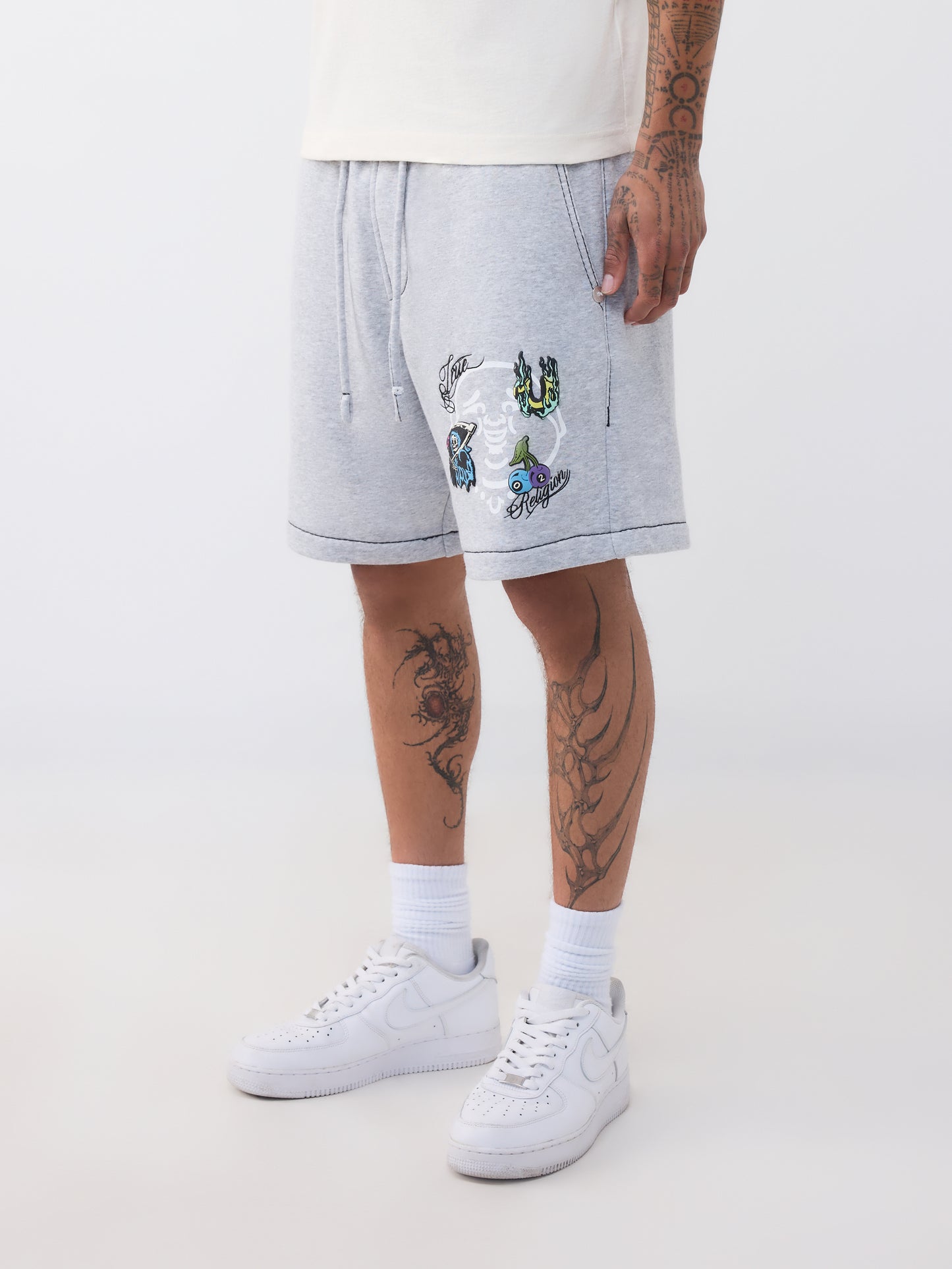BUDDHA FACE BIG T FLEECE SHORT