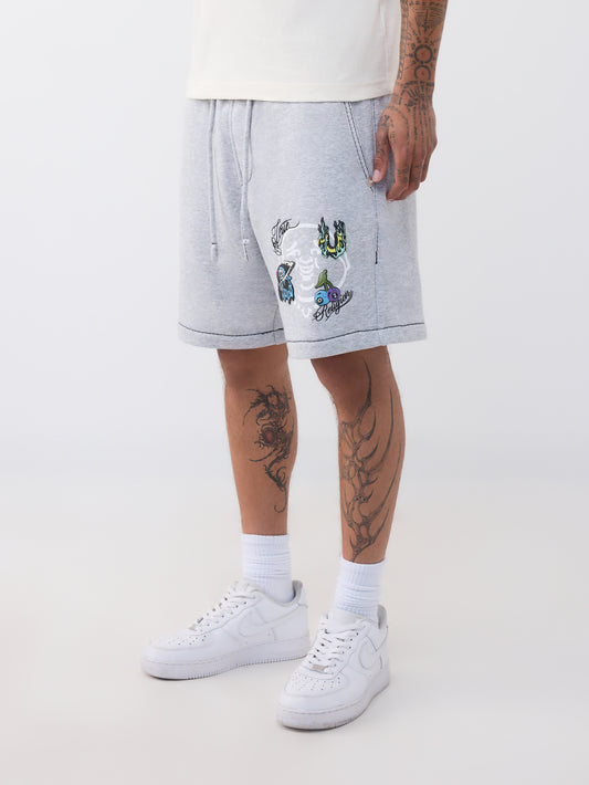 BUDDHA FACE BIG T FLEECE SHORT