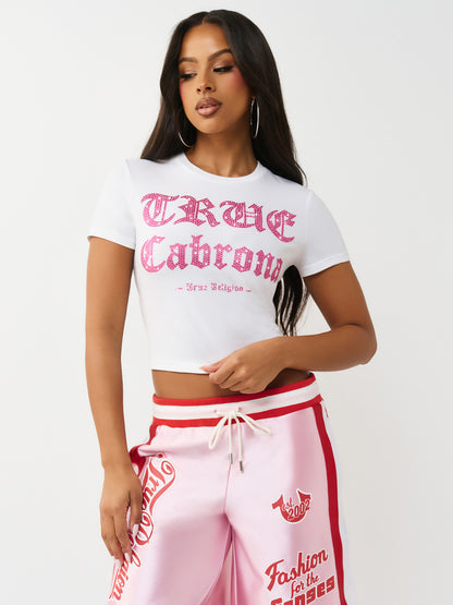 CRYSTAL SLOGAN  SS BBY TEE