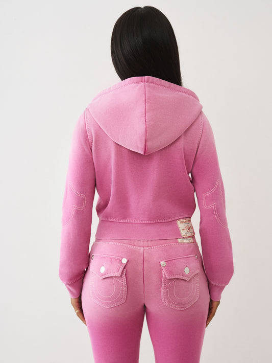 WASHED BIG T SHRUNKEN HOODIE