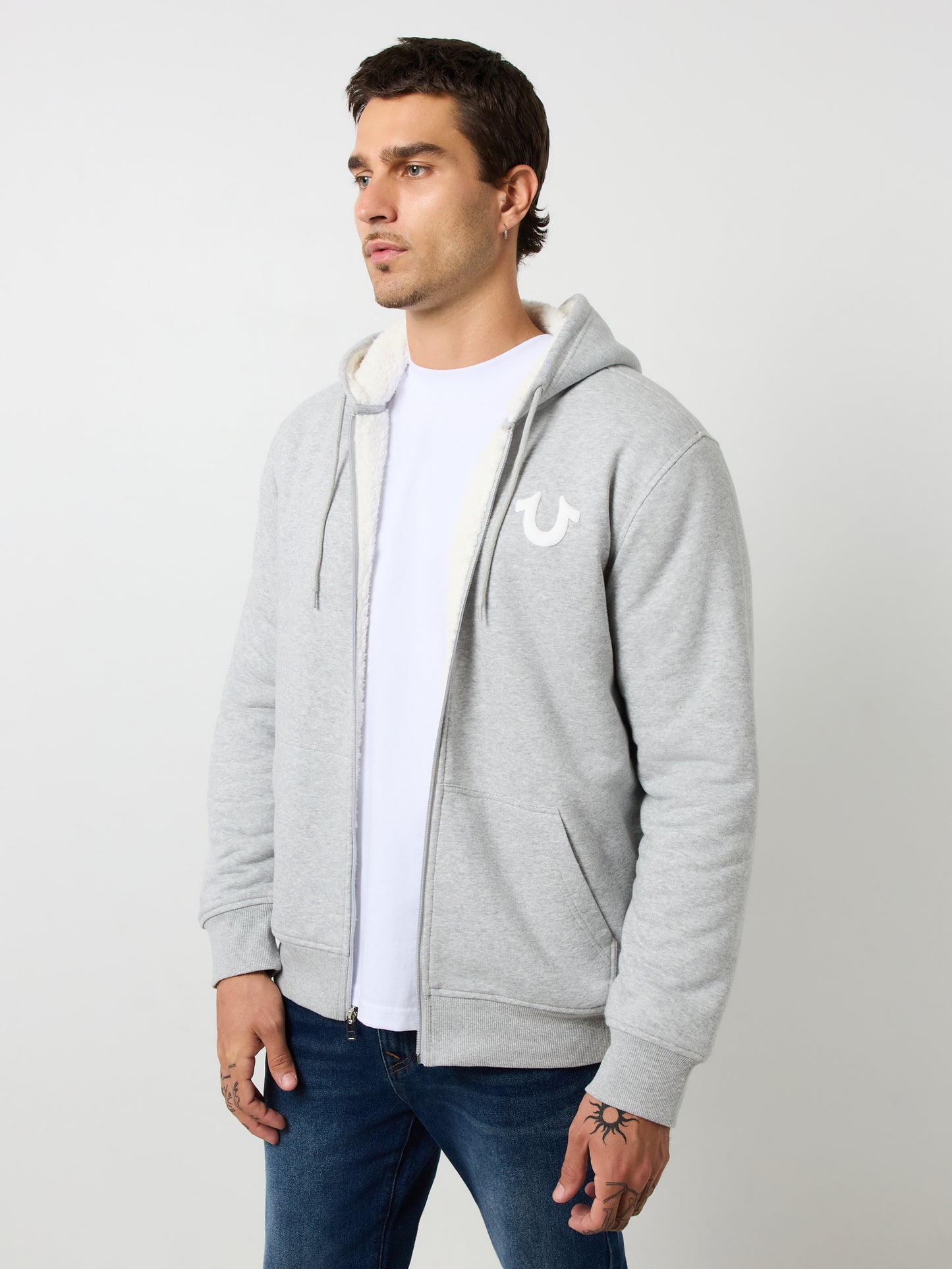 LOGO SEAL SHERPA ZIP HOODIE