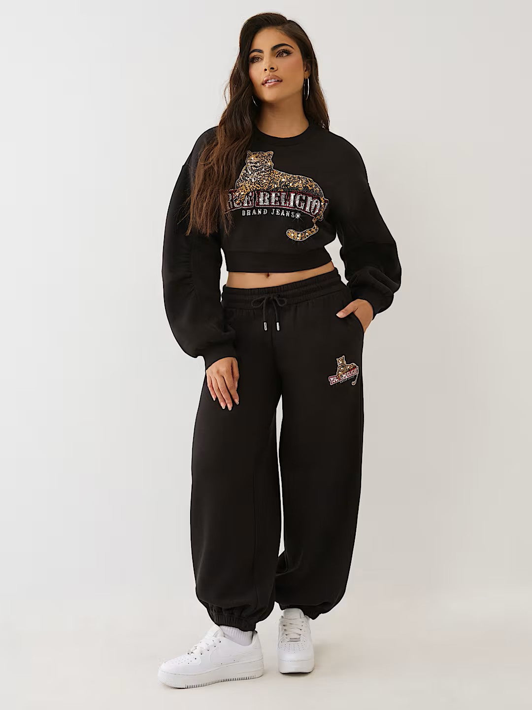 CRYSTALS LEOPARD BAGGIE JOGGER