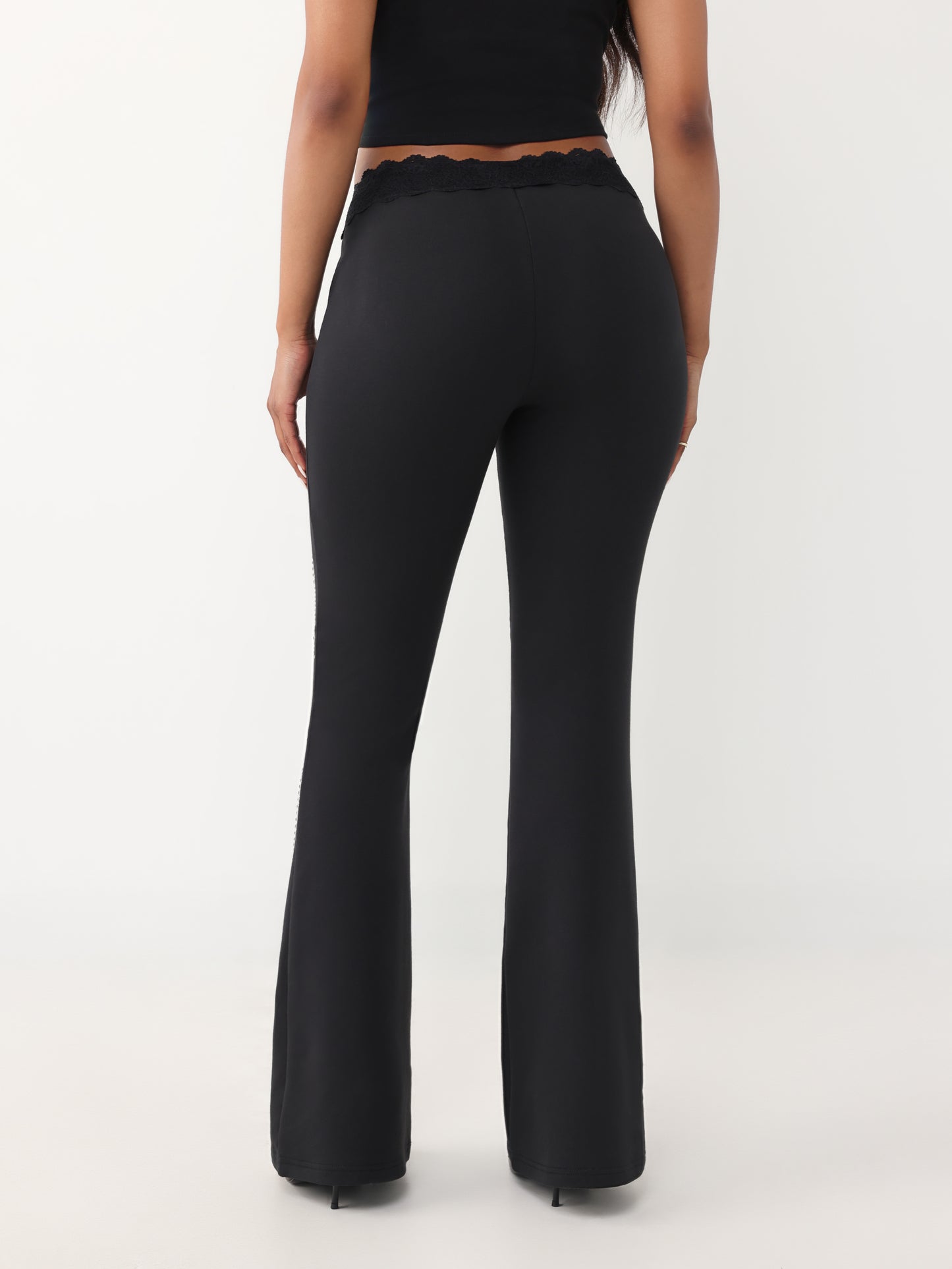 CRYSTAL LACE WAIST BOOTCUT PAN