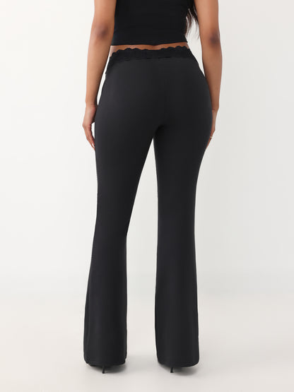 CRYSTAL LACE WAIST BOOTCUT PAN