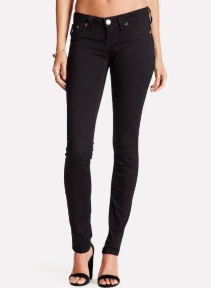 WOMENS SKINNY FIT BLACK JEAN - TRUE RELIGION MEXICO