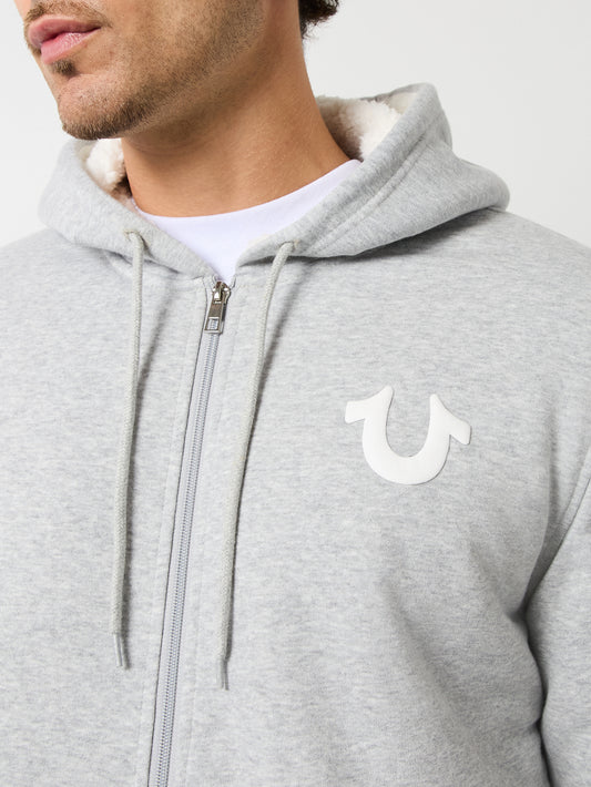 LOGO SEAL SHERPA ZIP HOODIE