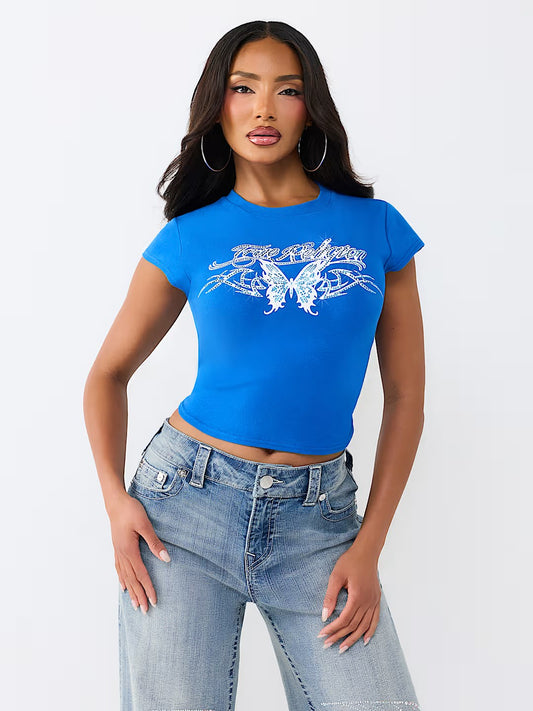 RUCHED CAP SLEEVE BABY TEE