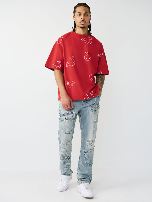 SS HS PRINT OVERSIZED TEE