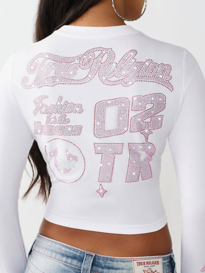 CYSTL SPORTY BRANDING LS BBY T