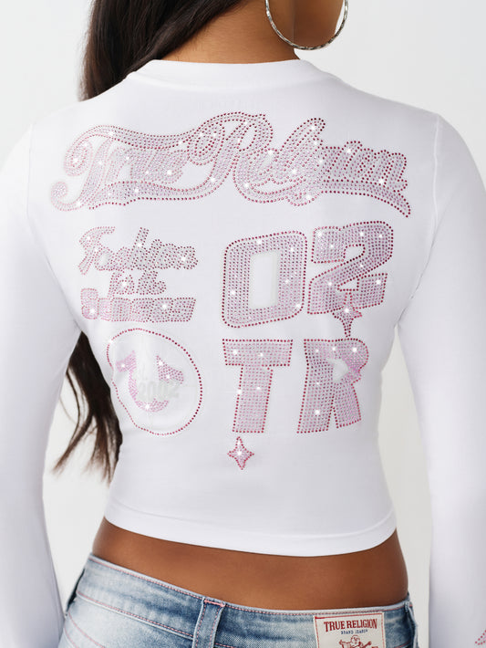 CYSTL SPORTY BRANDING LS BBY T