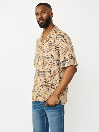TICKET AOP CAMP SHIRT
