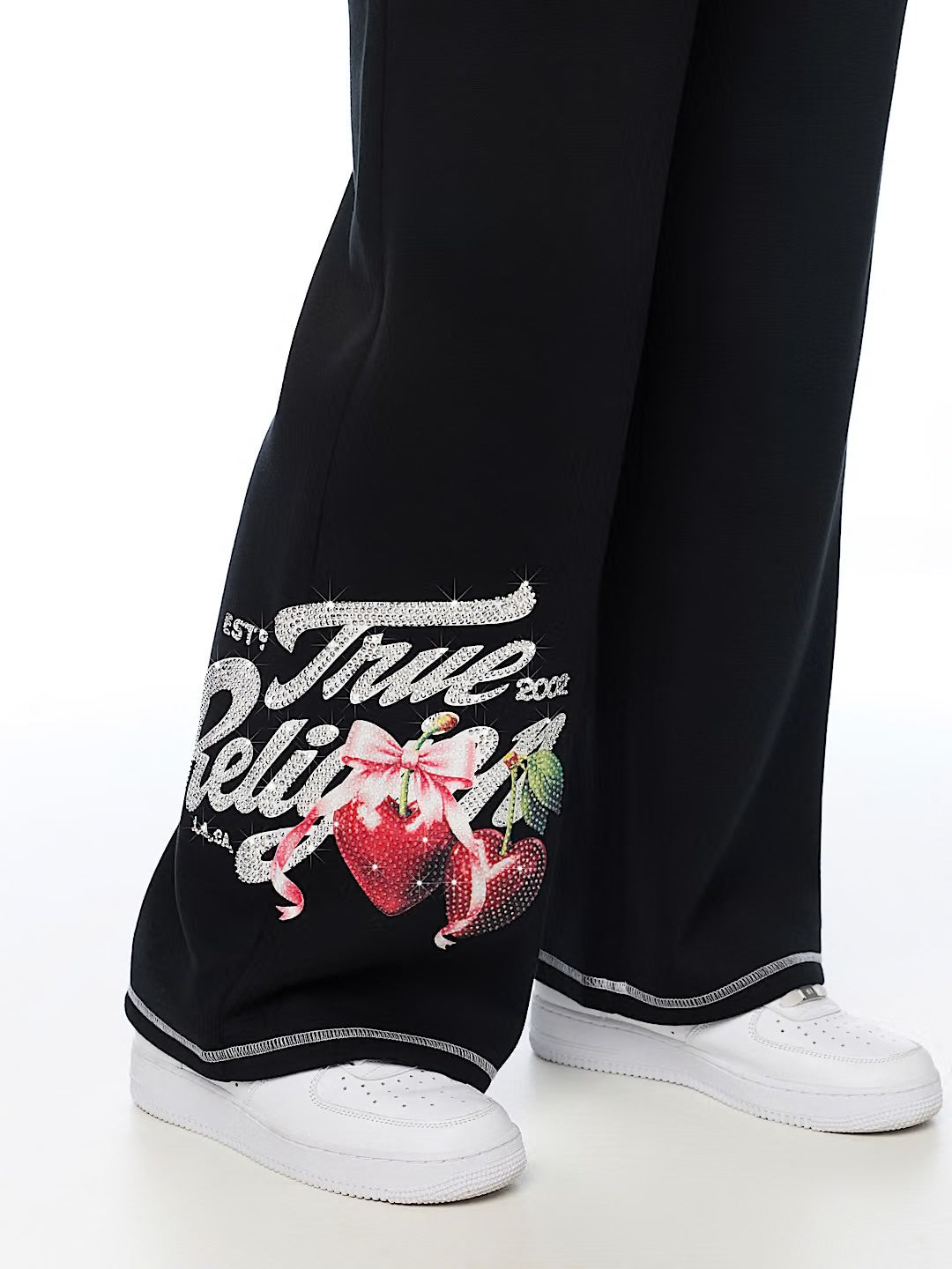 CRYSTAL CHERRY WIDE LEG PANTS