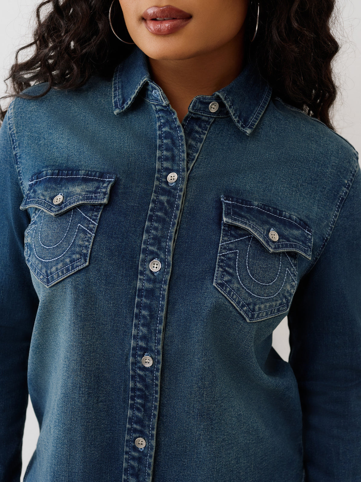 GEORGIA DENIM GLITTER SHIRT