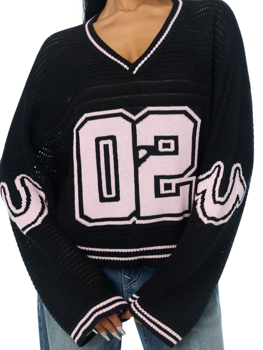 SPORTY MESH SWEATER JERSEY TOP