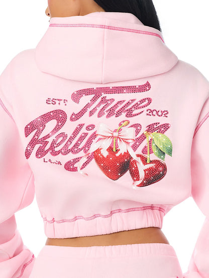 CRYSTAL CHERRY GF ZIP HOODIE