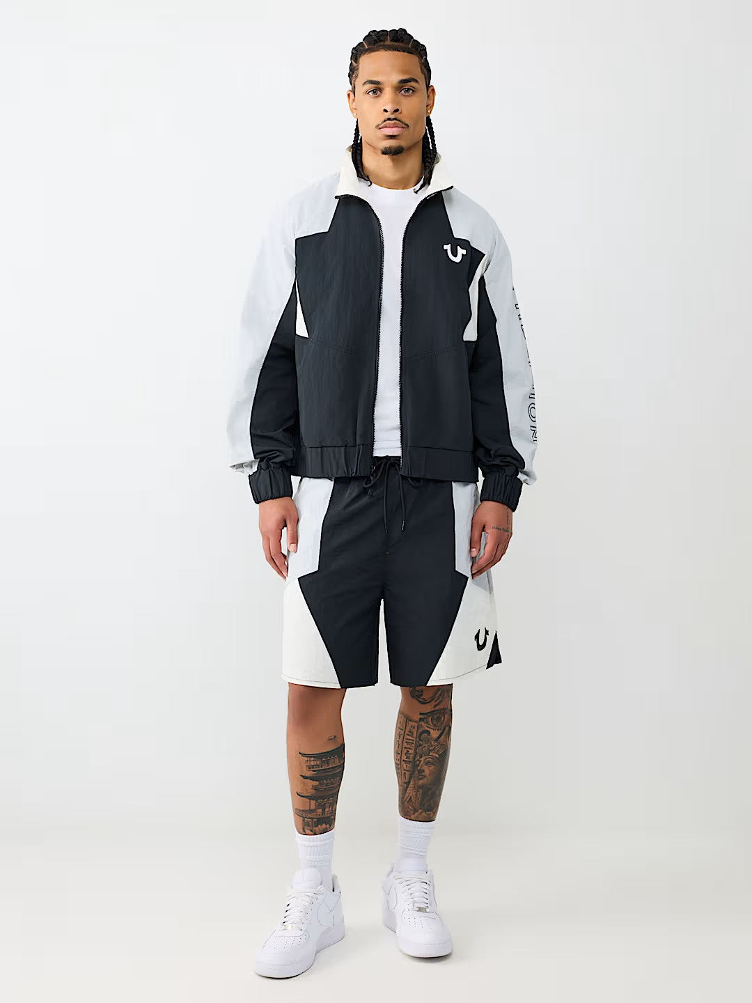 COLOR BLOCK NYLON TRACK SHORT