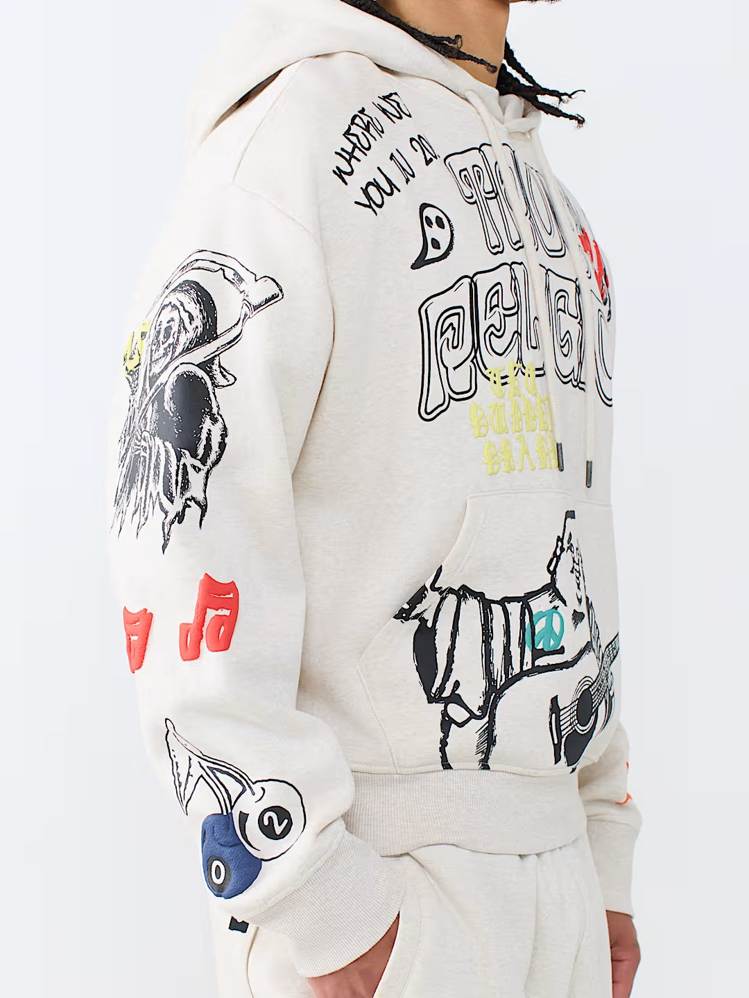 SKETCHED LOGO BOXY HOODIE