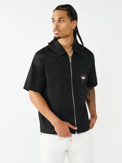 SS FULL ZIP BUDDHA SHIRT