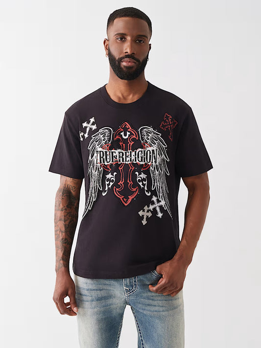 SS WINGED CROSS TEE