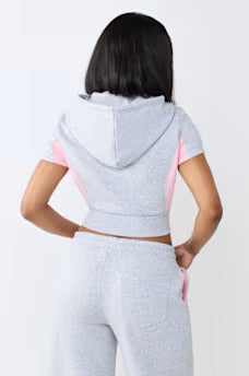 CLR PANELED SHORT SLVS ZIP HD
