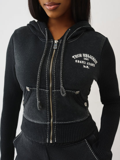 BIG T SHRUNKEN ZIP HOODIE