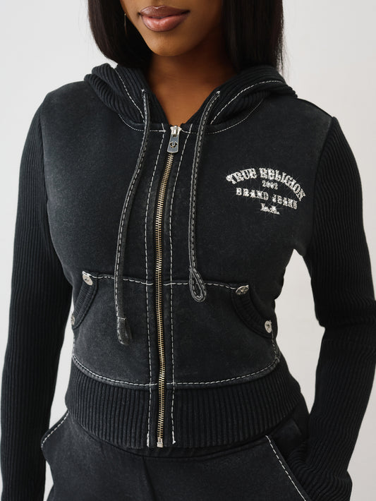 BIG T SHRUNKEN ZIP HOODIE