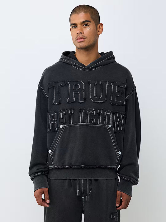 APPLIQUE BIG T BOXY HOODIE