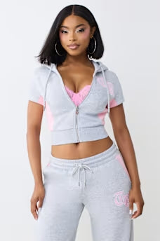 CLR PANELED SHORT SLVS ZIP HD