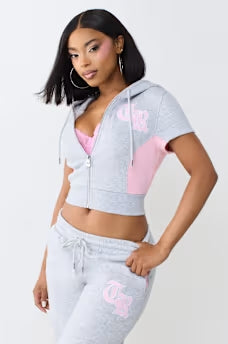 CLR PANELED SHORT SLVS ZIP HD