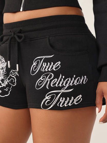 EMBROIDERED TIGER JOEY SHORTS