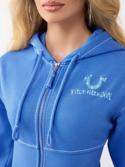 BIG T HIGH WAISTBAND ZIP UP HO