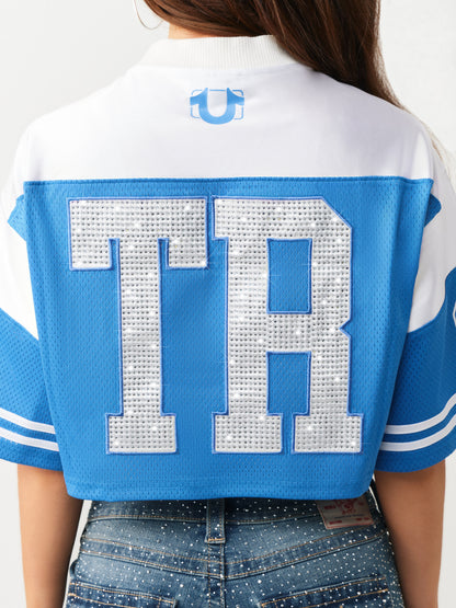 CRYSTAL SPORTY JERSEY SHIRT