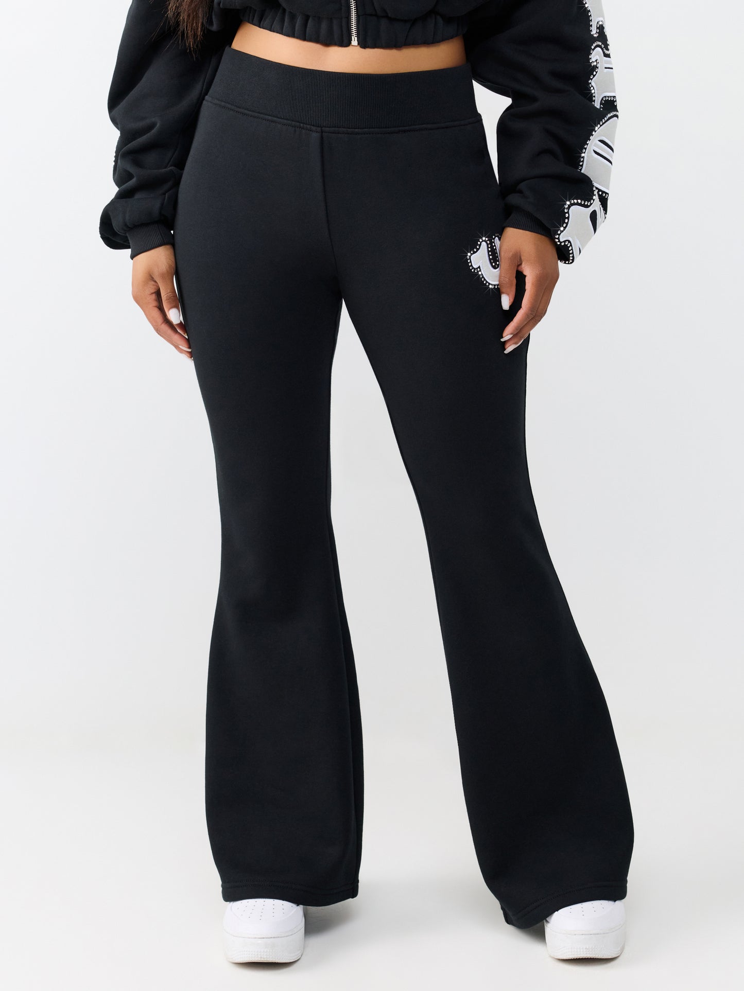 CRYSTAL BRANDED FLARE PANTS