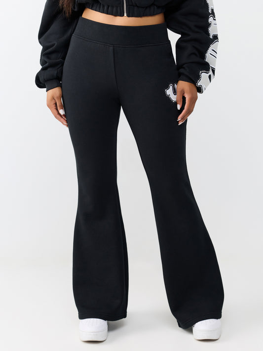 CRYSTAL BRANDED FLARE PANTS