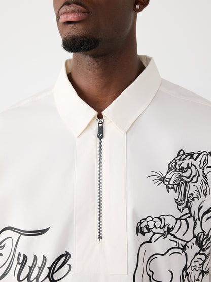 HALF ZIP  TIGER SS SHIRT