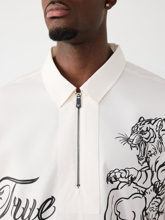 HALF ZIP  TIGER SS SHIRT