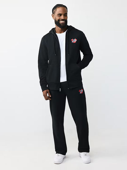 DIAGONAL MATCH ZIP HOODIE