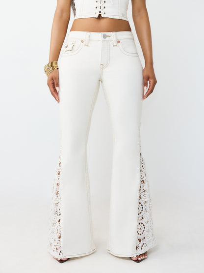CROCHET MID RISE FLARE FLAP